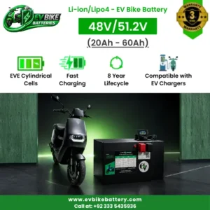48V & 51.2V Li-ion / LiFePO₄ EV Bike Battery (20Ah-60Ah)